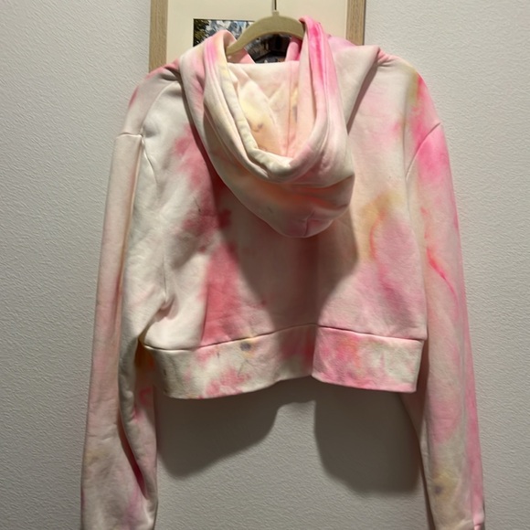 Like new Romi Basha Tie Dye Cropped cotton hoodie size L - Picture 3 of 6